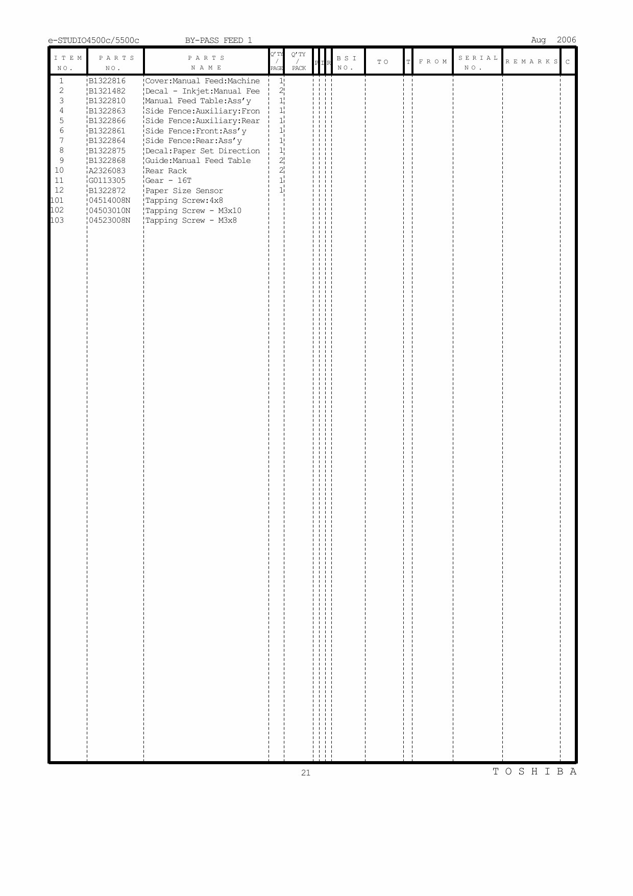 TOSHIBA e-STUDIO 4500C 5500C Parts Manual-6